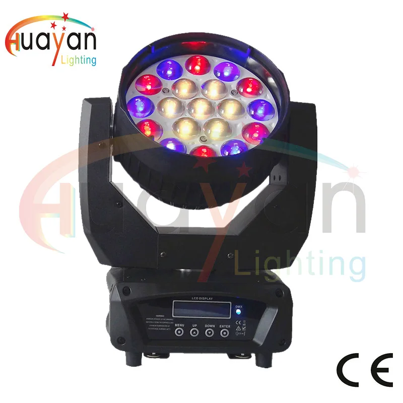 Led 19*12W RGBW 4 цвета в 1 LED s Zoom Beam сценический светильник с подвижной головкой Wash Disco Light