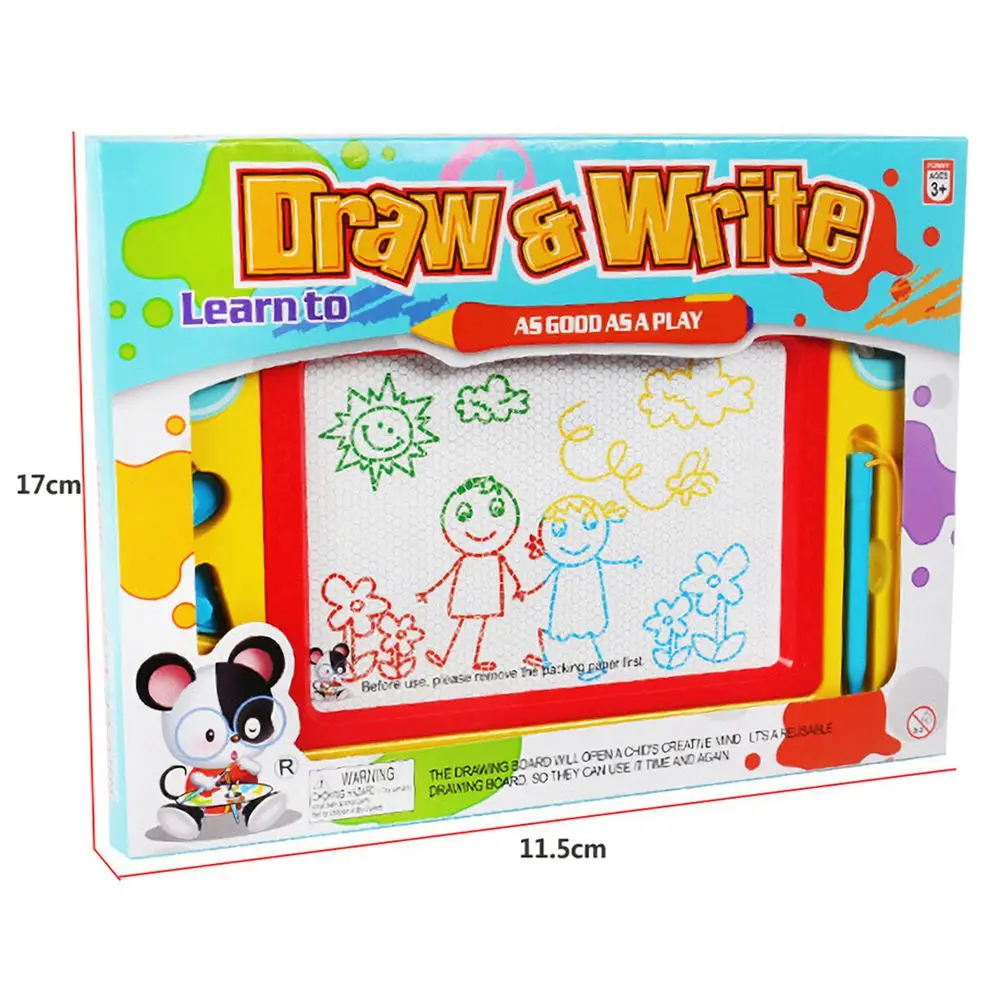 Магнитная доска для рисования для детей и малышей со штампами-стираемые красочные каракули эскизная доска и ручка, Дошкольное обучение и E