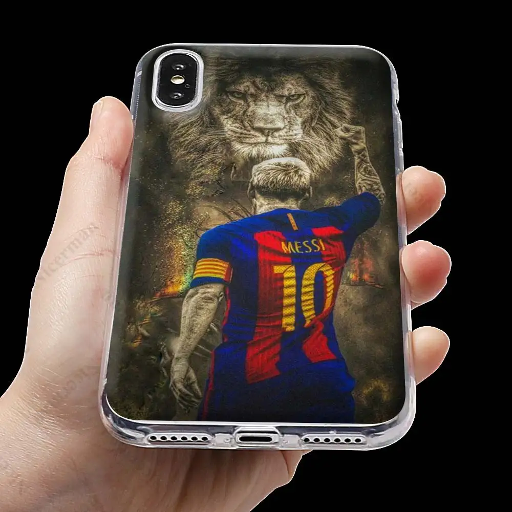 Barcelona Messi cubierta suave de la caja del teléfono de silicona TPU Coque para Apple iPhone 7 6 6 s Plus SE 5S X XR XS MAX