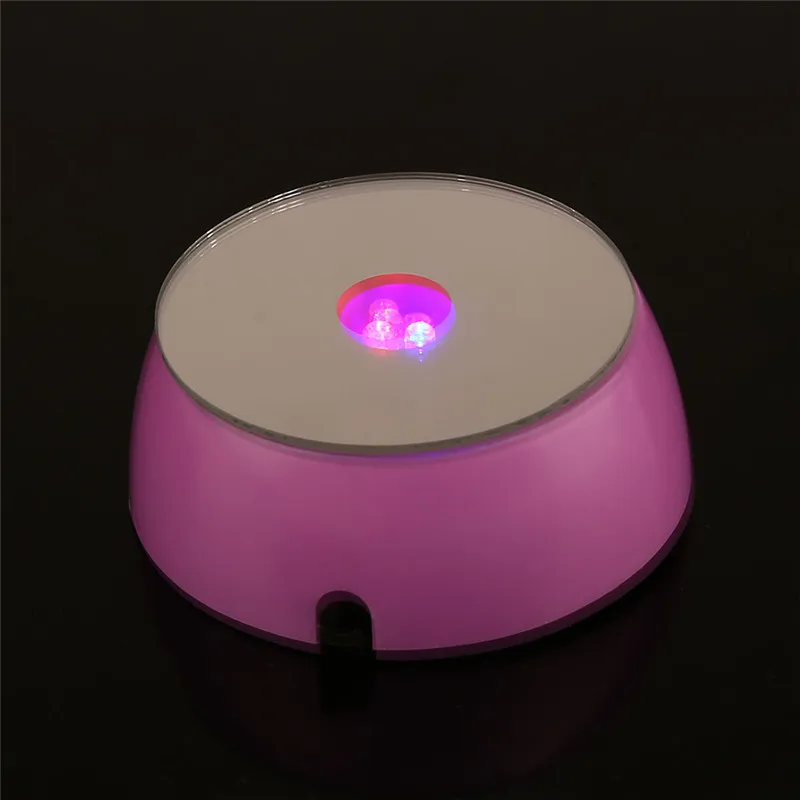 3 светодиодный цветной яркий светящаяся основа, круглая стойка, держатель для коктейльных кристальных прозрачных предметов, дисплей, случайный цвет