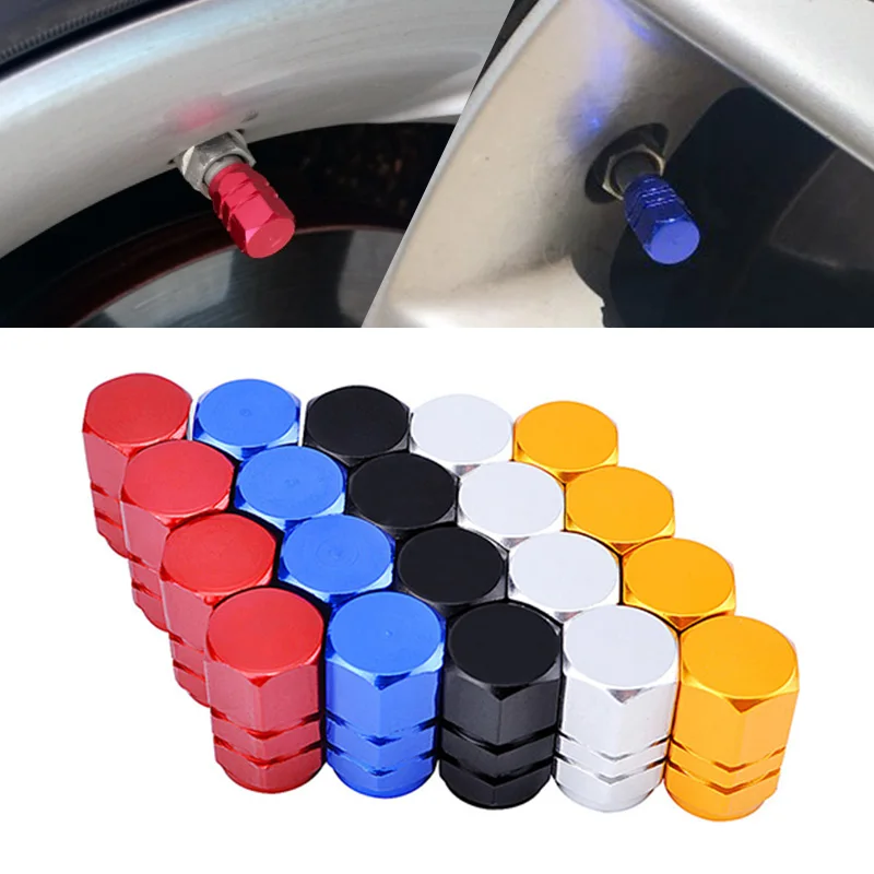 SPEEDWOW 4pcs Aluminum Car Wheel Tires Valves Tyre Stem Air valve Caps