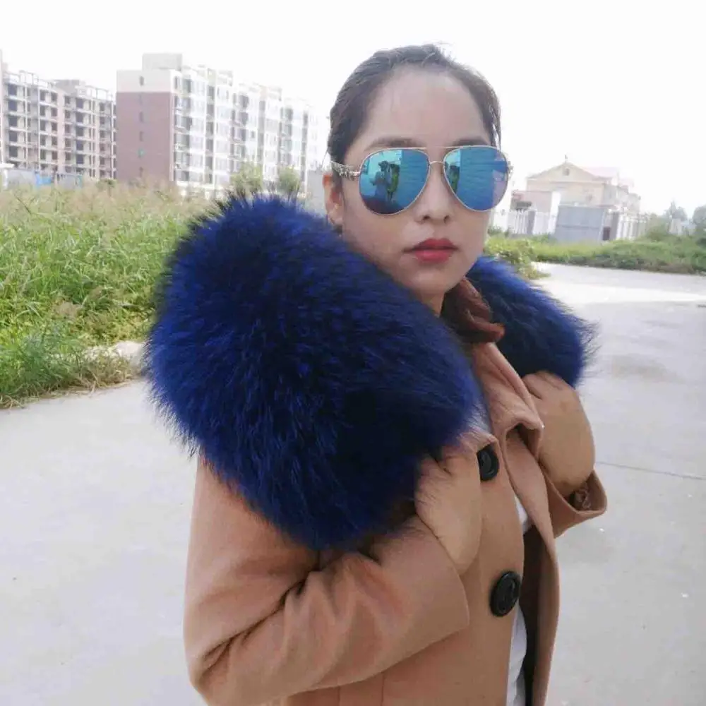 

2020winter new real raccoon fur fur collar hat down coat fur collar accessories
