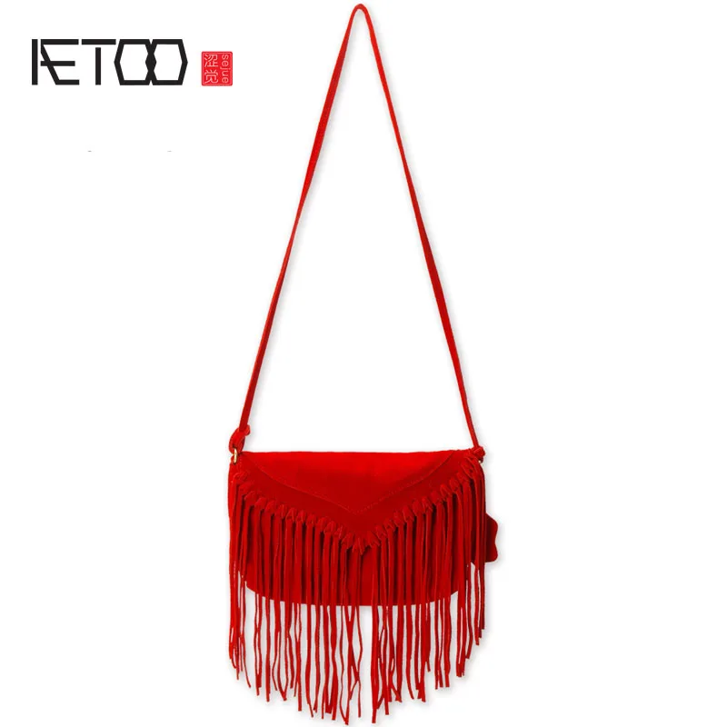 AETOO The new tassel bag cowboy ladies shoulder bag diagonal package classic round packet cowboy junkies cowboy junkies the trinity session
