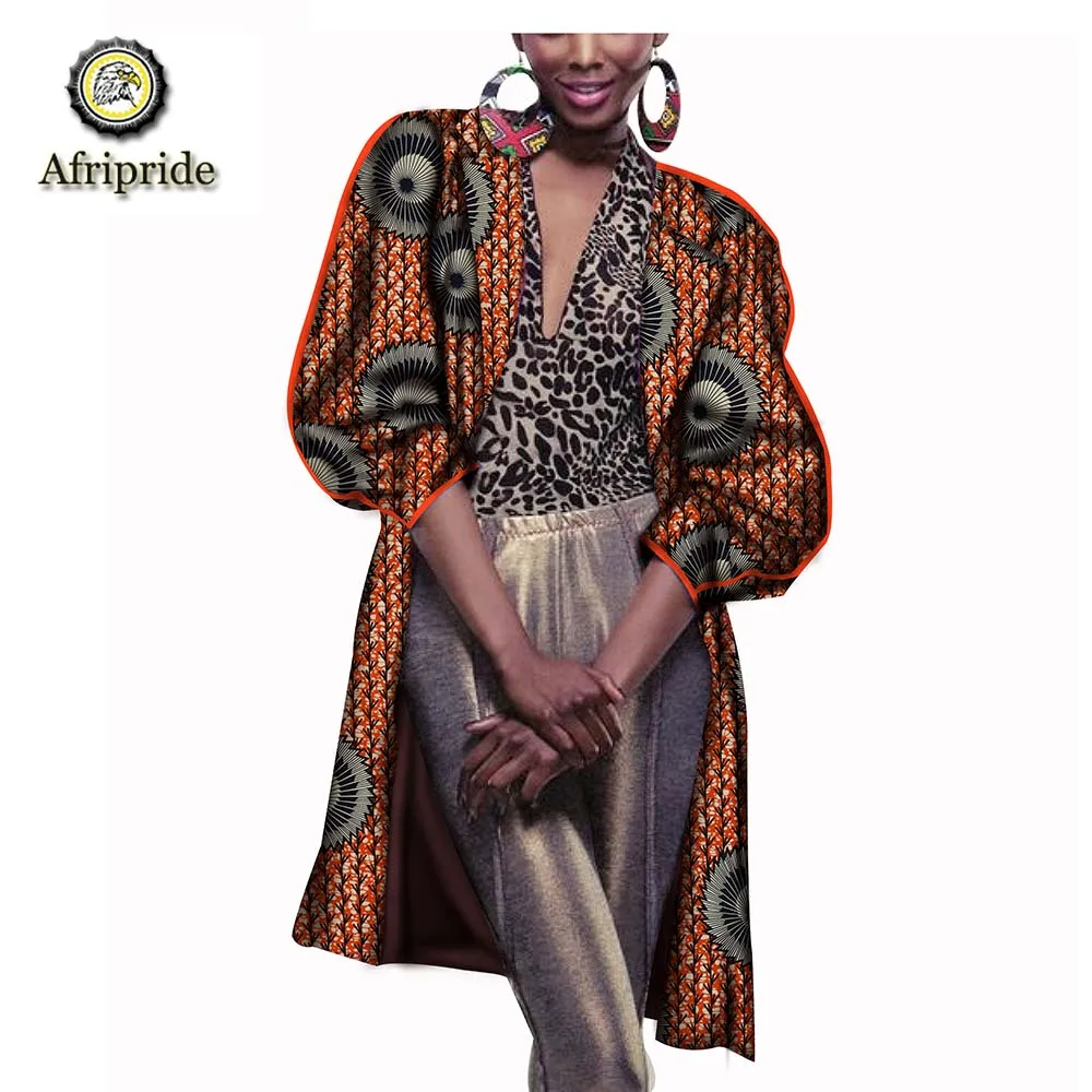 Африканские пальто для женщин, AFRIPRIDE, стиль, рукав три четверти, осенняя мода, Дашики, Базен, riche, Анкара, принт S1824003