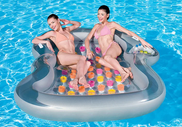 

KEANGEL 2017 Latest High Quality Brand New Double Floating Row Inflatable Floating Bed Floating Bed Beach Mat Water Cushion