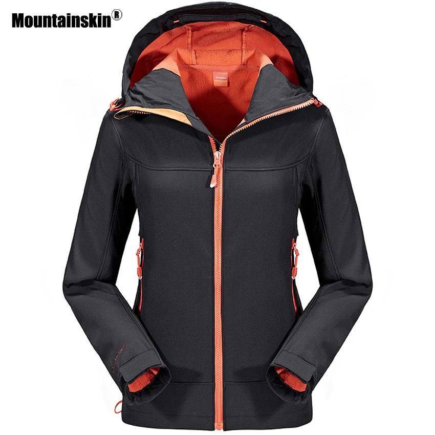 Mountainskin الشتاء المرأة سوفتشيل الصوف سترة واقية في الهواء الطلق الرياضية التنزه الإرتحال التخييم التزلج الستر VB064
