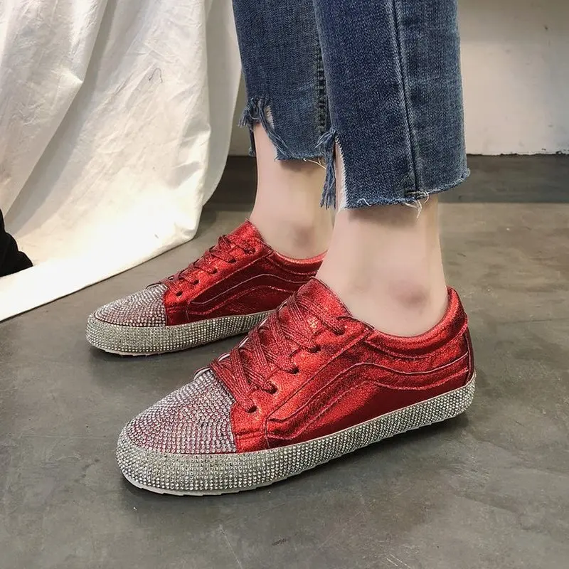 

LAIBEITAI Women Sneakers Running Shoes for lady vulcanizes shoes lace up red color spring new style shoes