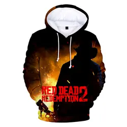 Красный изображения из фильма «Red Dead Redemption» 2 3D характер печати Толстовка С Карманами кофты Пуловеры для женщин для мужчин Street Хип Хоп