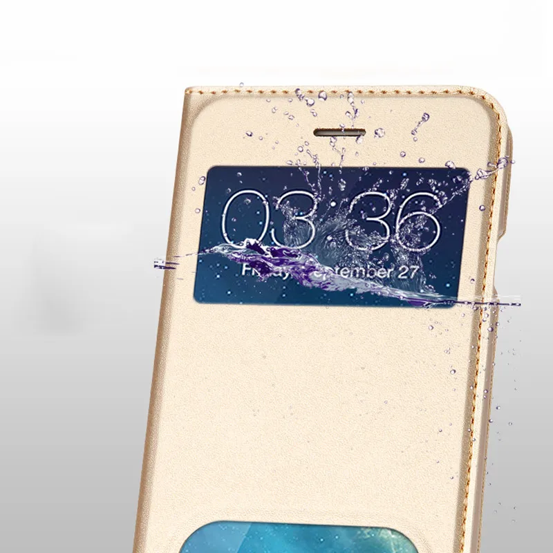 Luxury PU Leather Flip Phone Case on for iphone XS XR XS Max Open View Window hard PC Cover for iphone 6 6S 7 8 Plus X Book Case