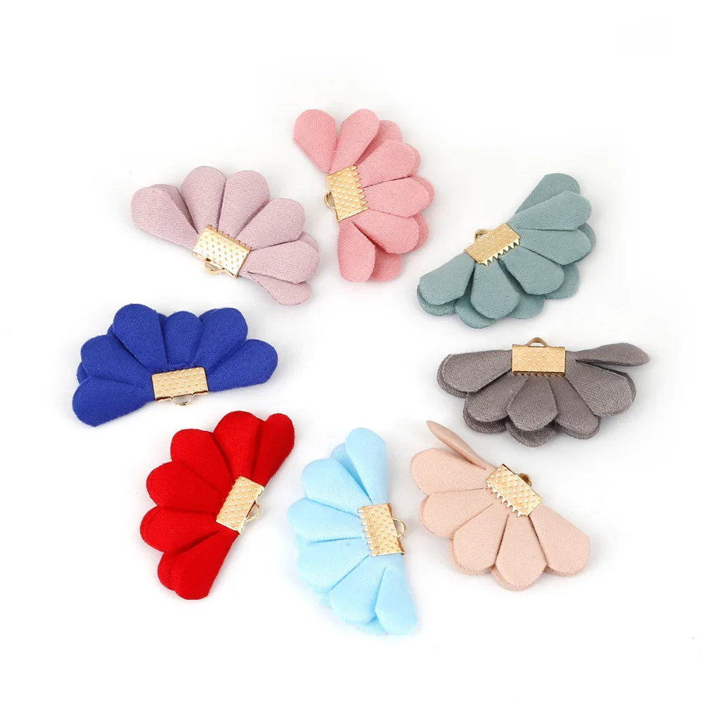 

Fashion 10pcs/lot Mixed Color 20mm NewTassel Charm Sector Petal Flower Tassel For DIY Earring Necklace Jewelry Making Findings