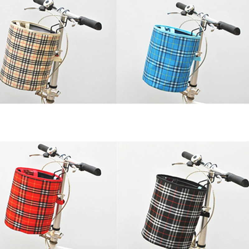 Bicycle Basket Detachable Canvas Bike Handlebar Front Carrier Bag