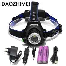 5000 люмен светодиодный налобный фонарь xml t6 XM-L2 фонарь 4 режима Водонепроницаемый фонарь 18650 перезаряжаемый аккумулятор