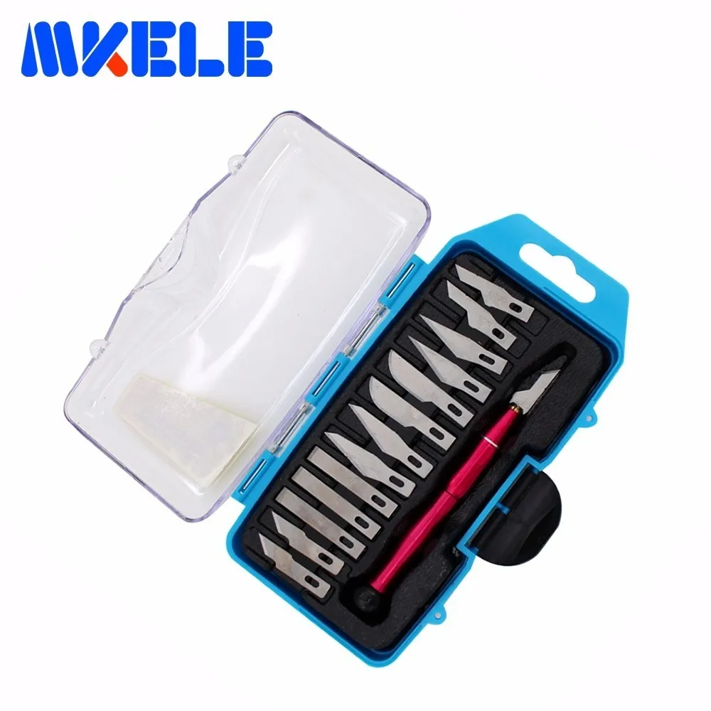 13pcs Blades/Set Mini Portable Gravers Wood Carving Hobby DIY Engraving Cutting Sculpture PCB Circuit Board Repair Multi Knife