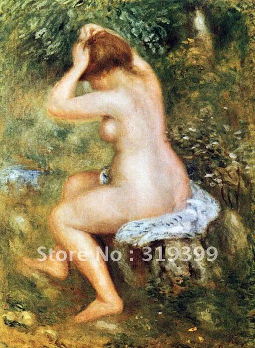 

Linen Canvas Oil Painting reproduction,baigneuse se coiffant by pierre auguste renoir, DHLShipping,100% handmade,museum quality