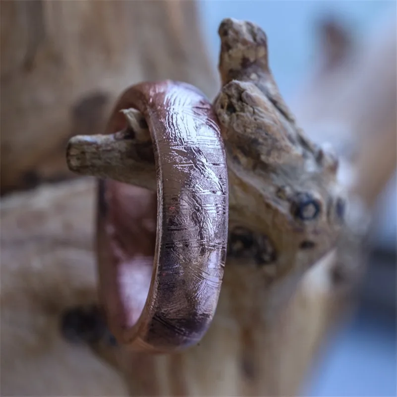 

Genuine Natural Gibeon Rings Meteorite Moldavite Rose Gold Style One Rare Healing Ring For Woman and Man Drop Shipping