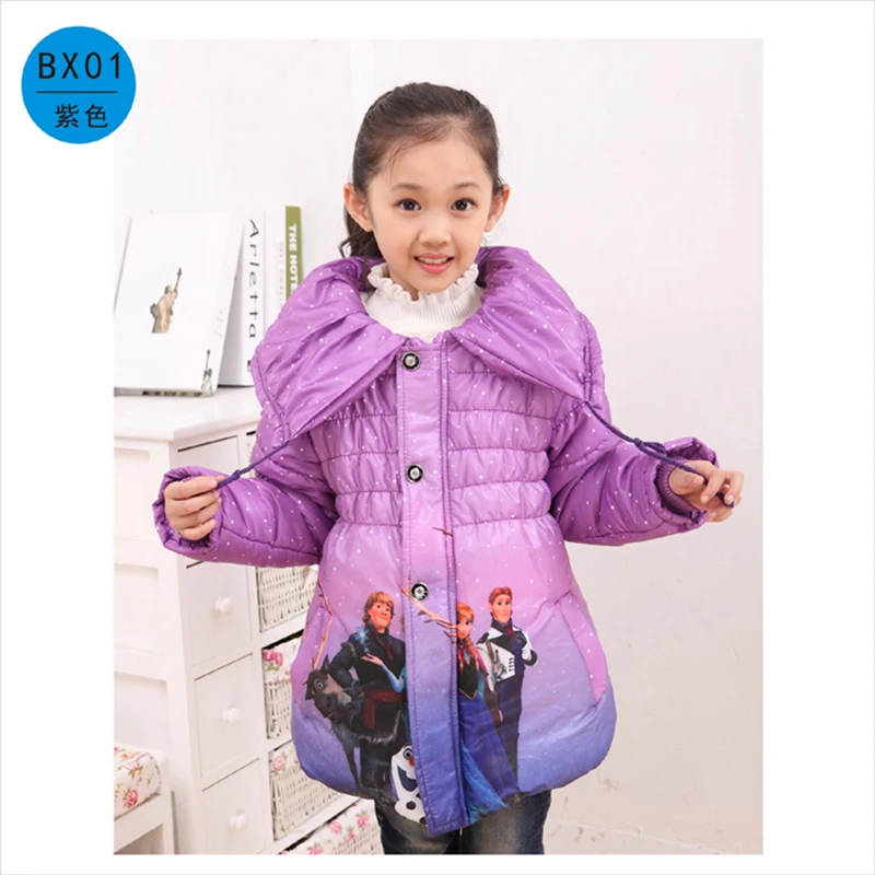 Cena Dziewczęca kurtka z szarfami ocieplana bawełną dziewczęca kurtka zimowa 2018 marka z kapturem wiatroodporna dziecięca kurtka zimowa dziecięca odzież wierzchnia