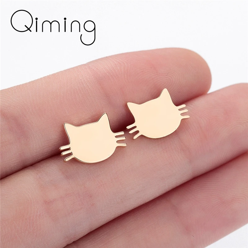 

Cute Small Cat Earrings Girls Children Jewelry Lovely Animal Earrings for Women Fashion Stainless Steel Jewelry Oorbellen