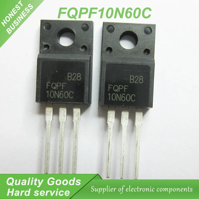 

10pcs free shipping FQPF10N60C 10N60C 10N60 600V 9.5A MOSFET N-Channel transistor TO-220F new original