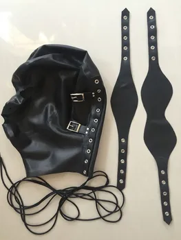 

New Arrival Sexy Latex Hood Mask Handmade Rubber Latex Face Hood Latex Fetish Eye's Mask Full Cover Hood