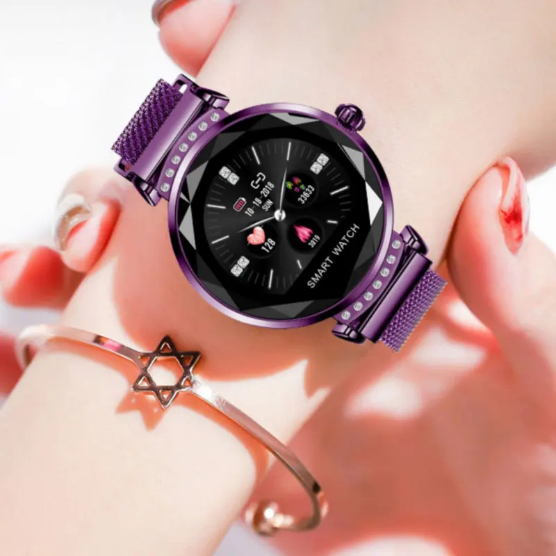 Greentiger, модные женские Смарт-часы H2, пульсометр, кровяное давление, водонепроницаемый монитор сна, 3D, бриллиантовое стекло, женские умные часы