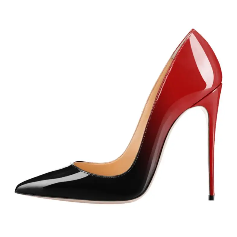 

New Pointed Toe High Heels 8cm 10cm 12cm High Heels Super Fine Heel Shoe Sexy Patent Leather Black Red Pumps Patent Leather