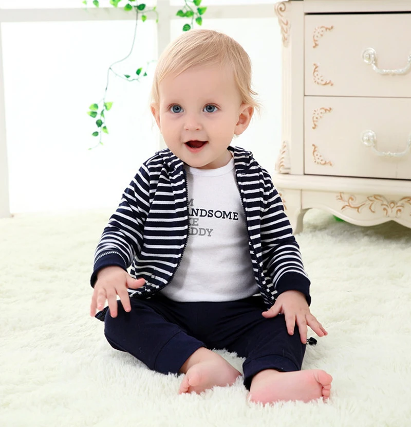 

3pcs/Lot Baby Boy Clothes Summer Cotton Suit NewBorn Baby Boys Clothing Outerwear&Rompers And Pants Clothing Sets girls clothes