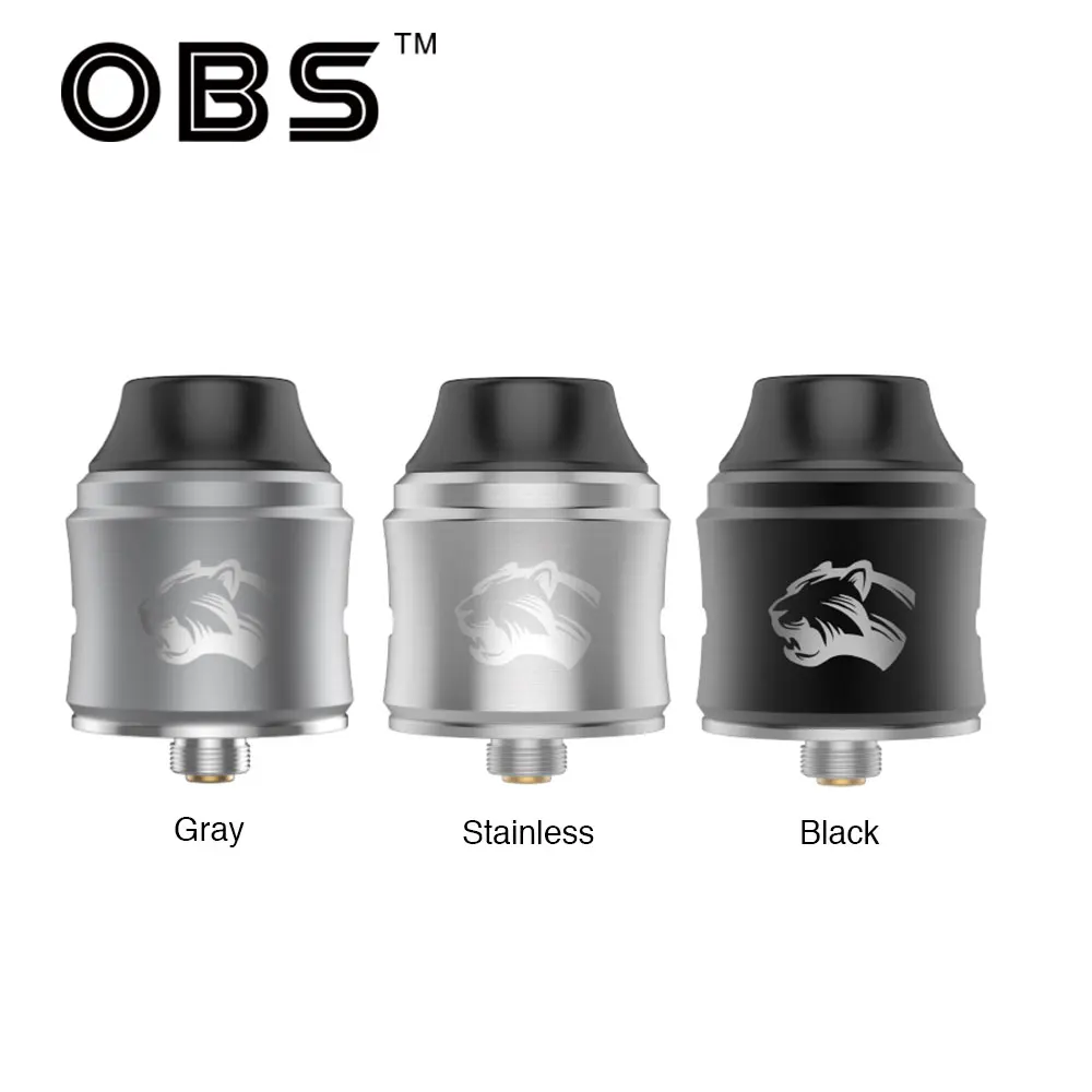 Оригинальный OBS Cheetah 3 RDA танк 25 мм диаметр с большой сборки палубы и регулируемый средний воздушный поток Ecig TC Танк Fit OBS Cube Mod