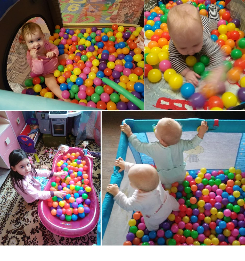 Bolas de Plástico Brinquedos para Crianças ao ar Lote Eco-friendly Colorido Macio Bola Nadar Pit Livre Bolas Piscina Água Oceano Onda 400 Pçs - 12 400 pçslote eco friendly colorido bolas de