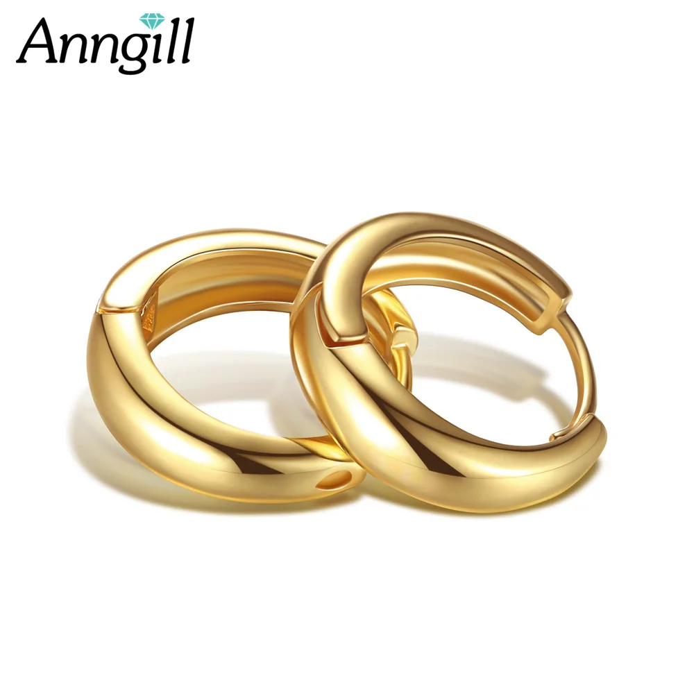 ANNGILL Gold Filled Small hoop earrings for Women Men Cool ...