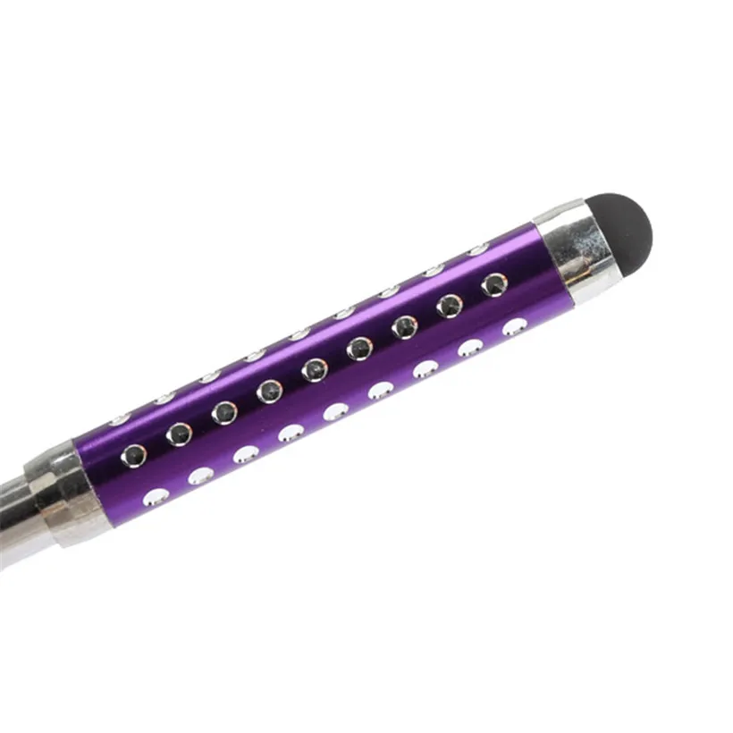 Capacitive Touch Screen Stylus Pen Retractable Three-tier With Rhinestone for Smart Cell Phone Tablet PC Accessories 1Pc
