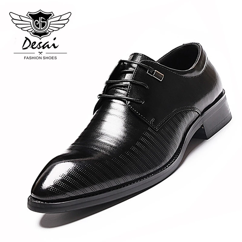 

2019 New Arrival Genuine Leather Shoes Men's British Style Fashion Business Formal Oxford Shoes Lace Up Men's Single Shoe