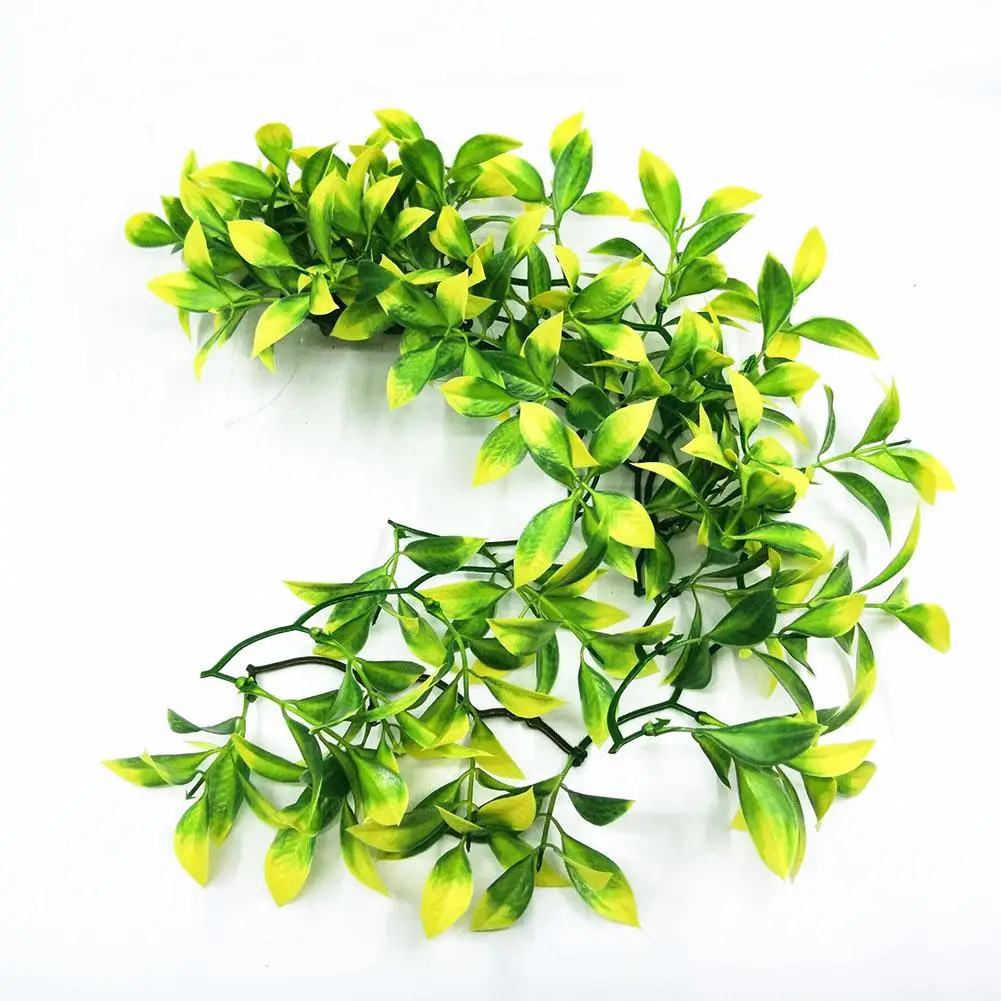 

Artificial Aquatic Plant Vine Leaf Fish Tank Reptile Aquarium Landscape Decor Green Plant