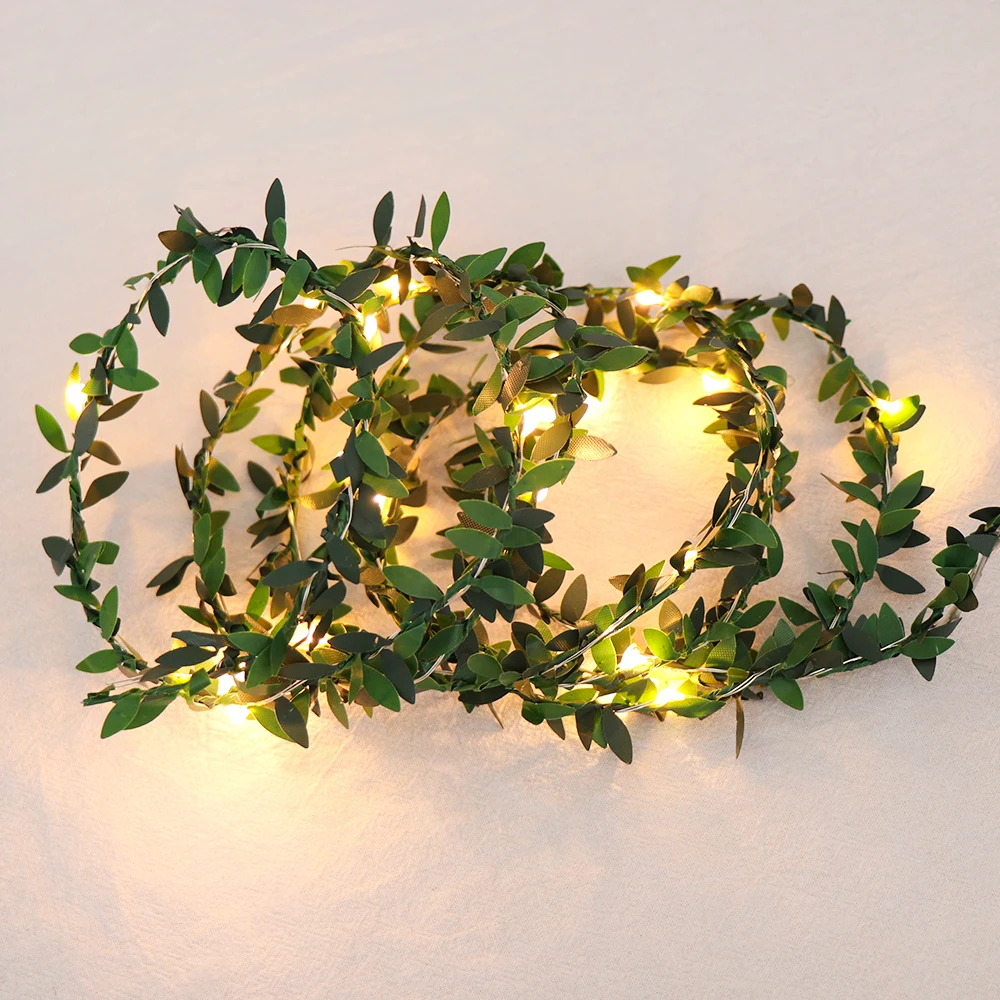 

2/5/10M LED Leaf Twine Fairy String Lights for Wedding Christmas Home Party Decoration For Indoor/Outdoor Night Light