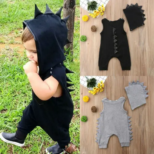 

Adorable Kid Baby Boys Dinosaur Hooded Romper Jumpsuit Hat Clothes Outfits
