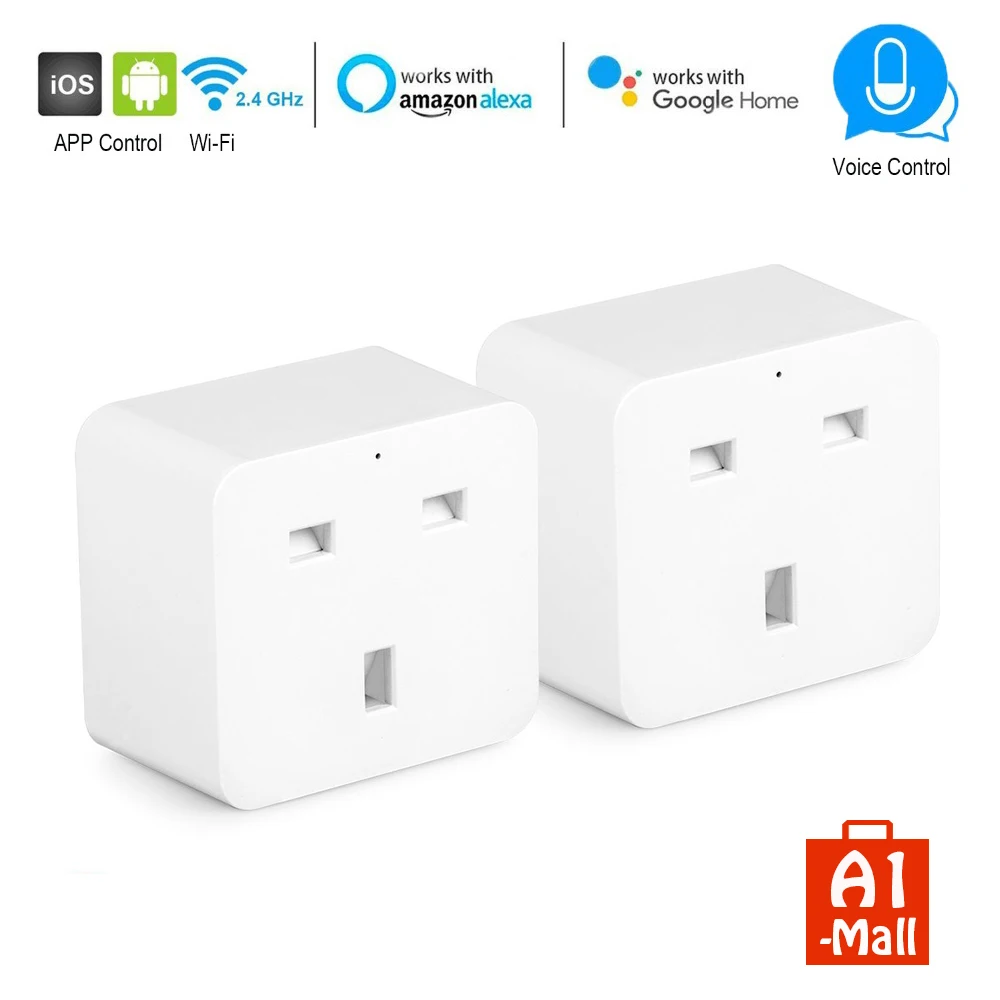 Умная штепсельная вилка британского стандарта управления Wi Fi розетка таймер