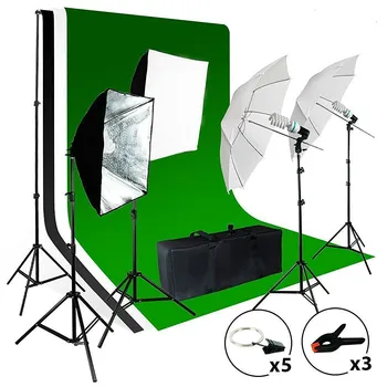 

2meter x 3meter Background Support System, 800W 5500K Umbrella Softbox Lighting Kit for Photo Video Shooting Photography Studio