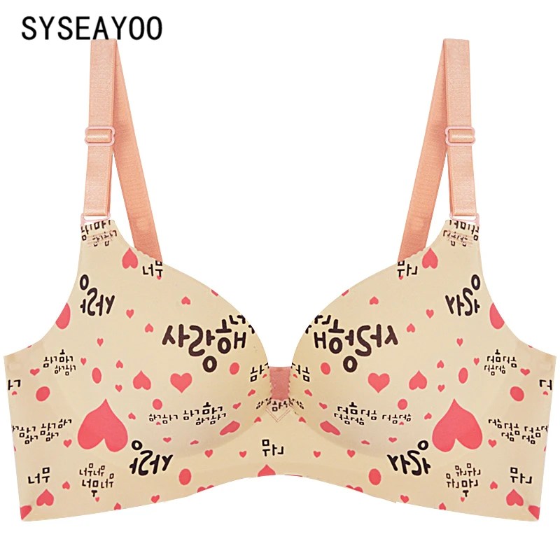 

A small chest Korean-style chip non-trace without rims lingerie thickness models gather bra