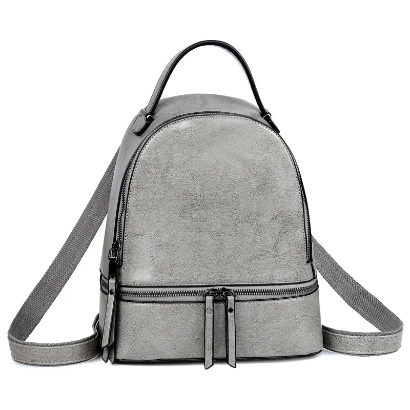 High Quality Women Oil Wax Cowhide Backpack Travel Knapsack Fashion Casual Design Genuine Leather Rucksack Girls School Daypack cool everyday backpacks