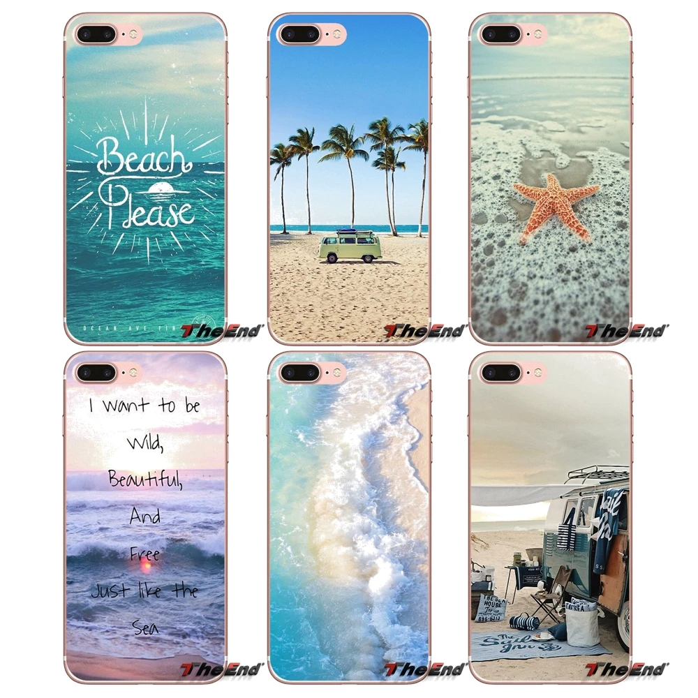 For Samsung Galaxy S2 S3 S4 S5 MINI S6 S7 edge S8 S9 Plus Note 2 3 4 5 8 Coque Fundas Summer Beach Starfish Surfing Girls Case | Мобильные