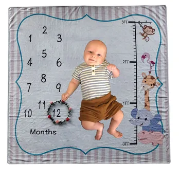 

Newborn Baby Photography Props Blanket Wrap Baby Swaddle Bedding Cartoon Monthly Milestone Blanket