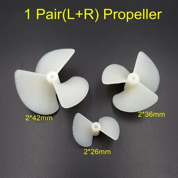

1Pair 26mm 28mm 36mm 42mm DIY Model Ship Power Boat Threeleaf Propeller for 2MM OD Motor Shaft