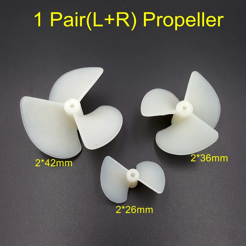 

1Pair 26mm 36mm 42mm DIY Model Ship Power Boat Threeleaf Propeller for 2MM OD Motor Shaft