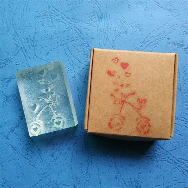 

Free Shipping Handmade Love Bicycle Design Soap Stamp Homemade Tools DIY Sugarcarft Candy Candle Stamp Soap Making Kits