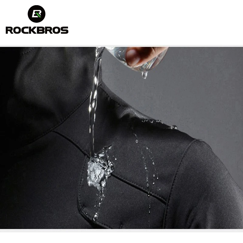 ROCKBROS Man Cycling Jersey Winter Fleece Thermal Warm Bicycle Jersey Windproof Anti-sweat ciclismo Rainproof Riding Bike Jacket