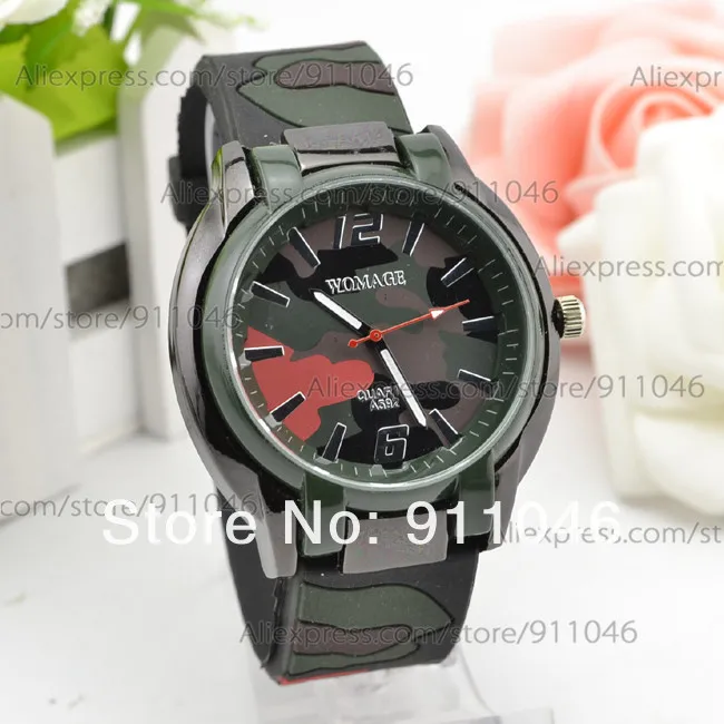Модные камуфляжные силиконовые часы, Для мужчин спортивные часы оптом, 100 шт./лот, студент часы по заводской цене