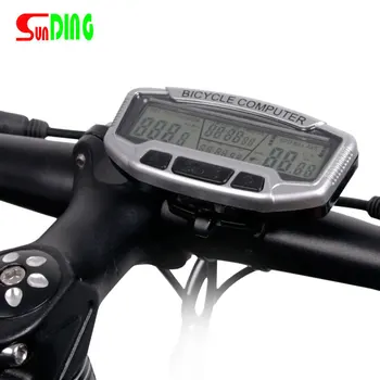 

Bicycle Speedometer Wired Computer Stopwach Odometer LCD Screen Blue Backlight Auto Clear Sunding SD-558A