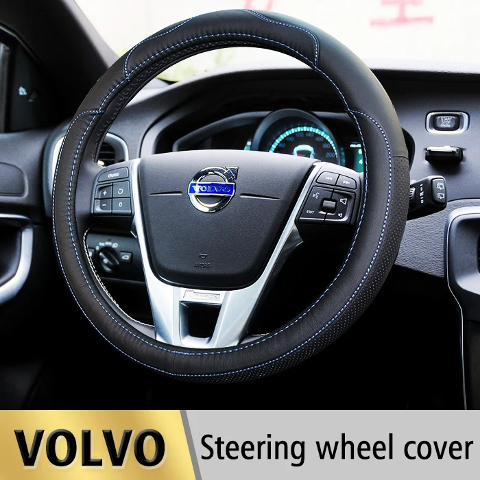 Leather Car Steering Wheel Cover Case For Volvo S60 XC60 XC90 S80 V70 V40 S40 V50 V60 XC70 Auto Accessories car styling Leather Car Steering Wheel Cover Case For Volvo S60 XC60 XC90 S80 V70 V40 S40 V50 V60 XC70 Auto Accessories car styling