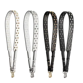

2019 Fashion Genuine Leather handbag Square rivets straps design adjusted strap belt handbags parts Adjustable 110 * 4cm