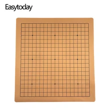 Easyhoje weiqi tabuleiro chinês go, jogo de chessboard, couro sintético, camurça única, linha lateral 19 padrão internacional