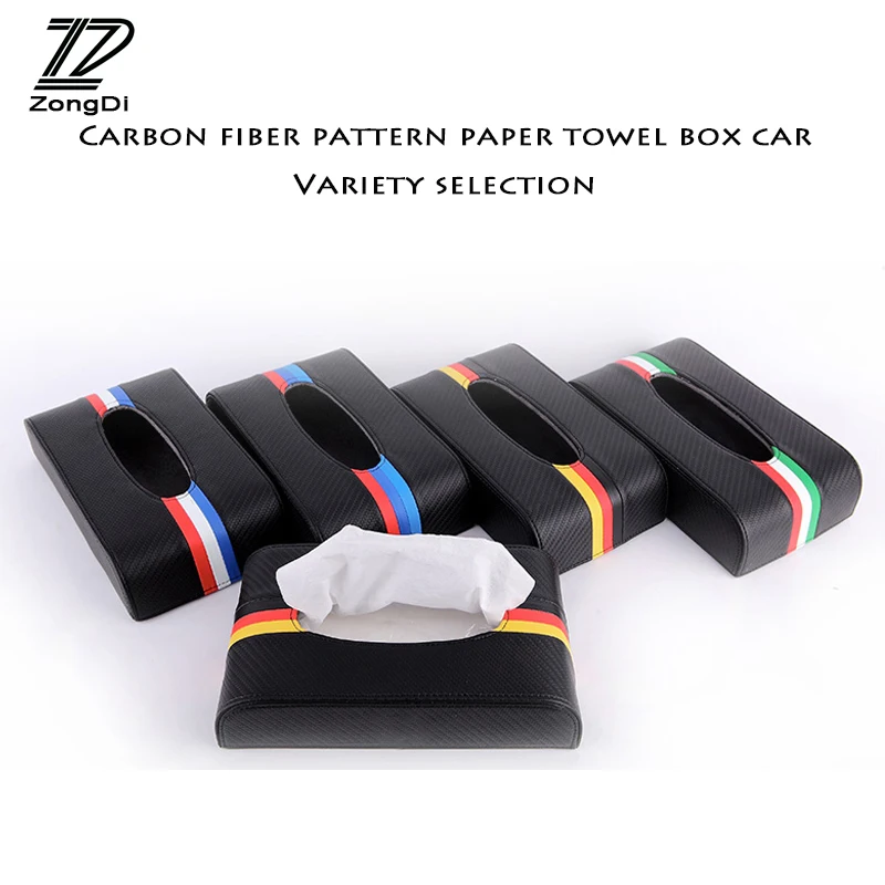 ZD углеродного волокна авто автомобильные коробки для салфеток Бумага Полотенца для kia Ceed Suzuki grand vitara Citroen Xsara Picasso C3 Subaru Saab, Lada